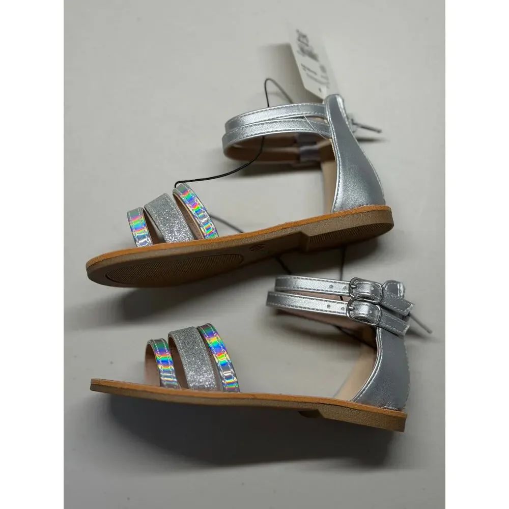 NEW! Thereabouts Addison Silver 12M Girls Sandals Summer Shoes